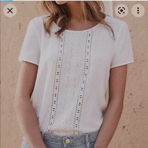 EUC Sézane Amy Cutwork Silk Blouse Size 36 / 4